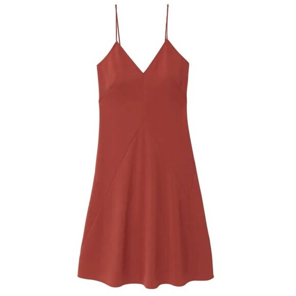 NWT Thakoon Burnt Orange A-Line Spaghetti Strap Slip Dress Size 8 - Picture 4 of 10